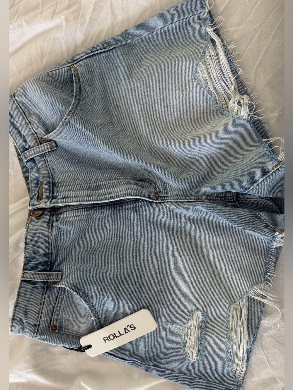 ROLLA'S Mirage Light Blue Distressed Denim Women's Shorts
